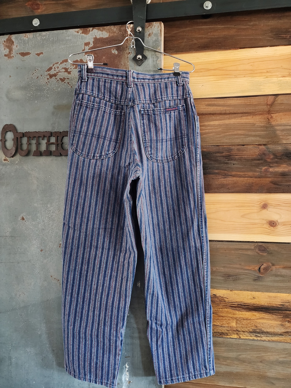 Vintage 80's Nova Nova pleated striped High Rise denim jeans